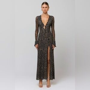 Resa Lennon polka dot maxi in Celeste